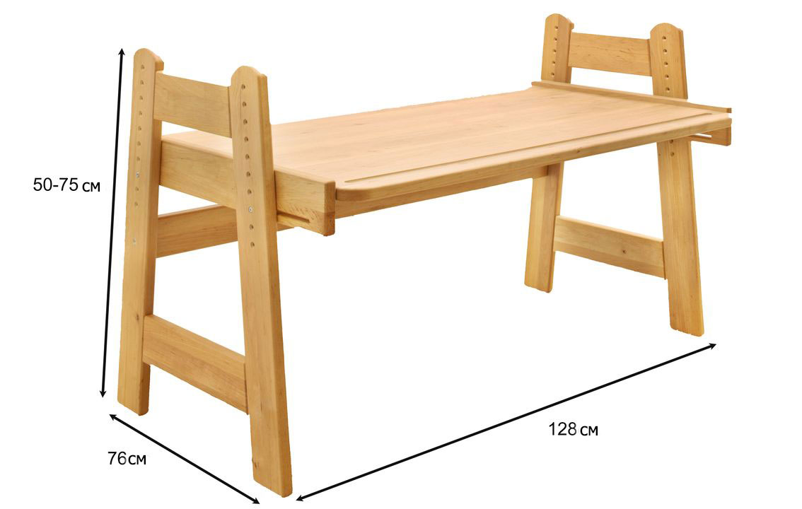 Велика зростаюча парта EkoKids 128 см - Зображення 2