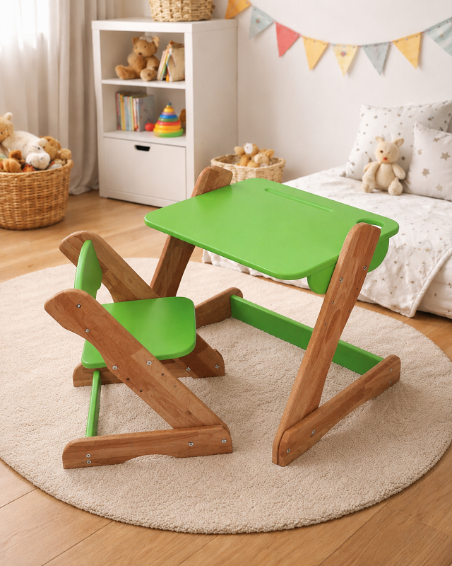 Комплект дитячих меблів Montessori з бука - Зображення 3