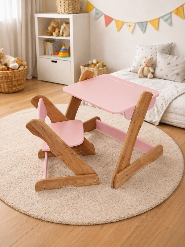 Комплект дитячих меблів Montessori з бука - Зображення 4