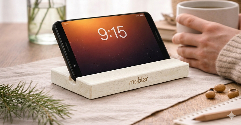 Дерев’яна підставка для телефону Mobler Nature White